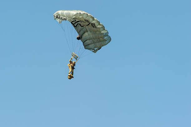 Airborne paratrooper stock photo