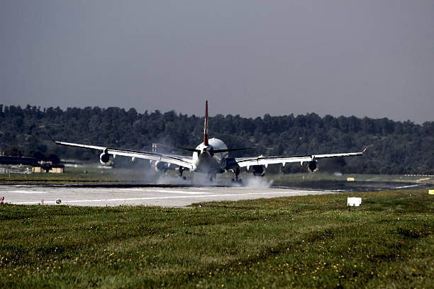 Aircraft Landing stock photo
