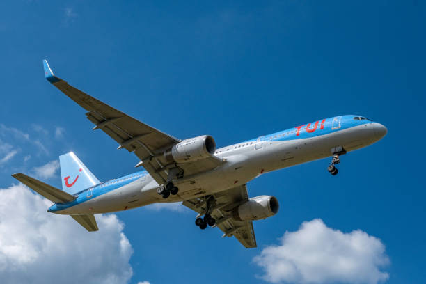 TUI Airlines Boeing 757 coming in to land stock photo
