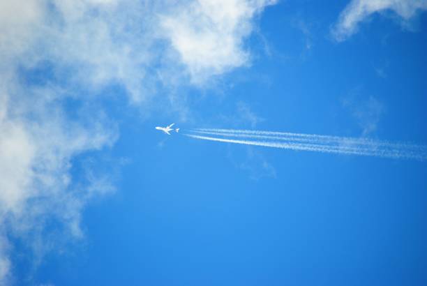 Airplane in the Blue Sky stock photo