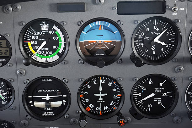 Airplane Standard Flight Instruments stock photo