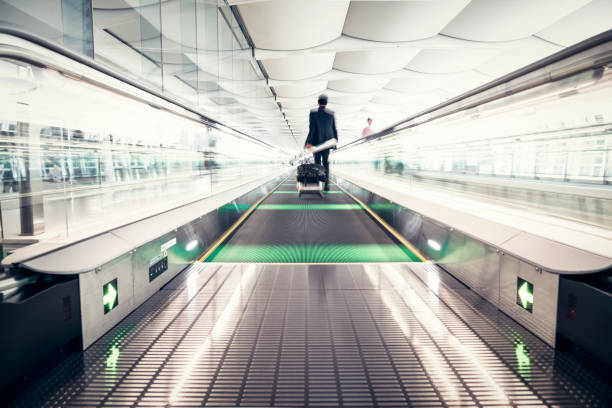 Airport Business Travel in Blurred Motion stock photo
