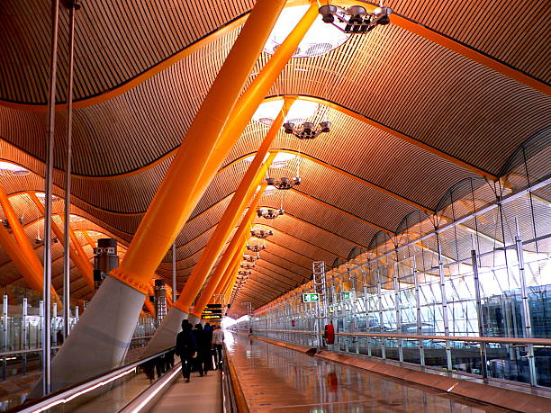 Airport terminal, T4 Madrid stock photo