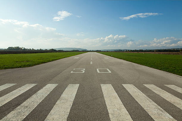 Airstrip plane concrete runway for sports planes airfield photos stock pictures, royalty-free photos & images