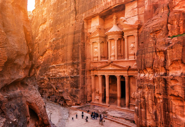 Al Khazneh (The Treasury) in Petra stock photo