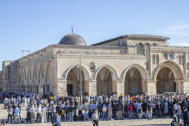 Al-Aqsa Mosque located in the Old City of Jerusalem. stock photo