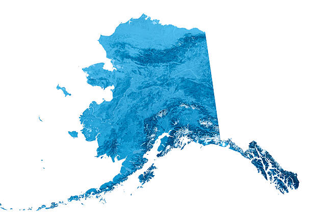 alaska topographic map isolated - alaska bildbanksfoton och bilder