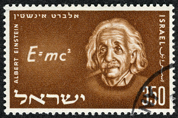 Albert Einstein Stamp Richmond, Virginia, USA - July 9th, 2013:  Cancelled Stamp From Israel Featuring The Scientist, Albert Einstein. albert einstein stock pictures, royalty-free photos & images