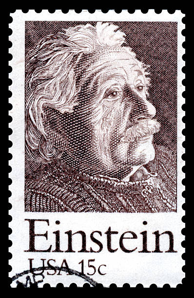 Albert Einstein USA postage stamp stock photo