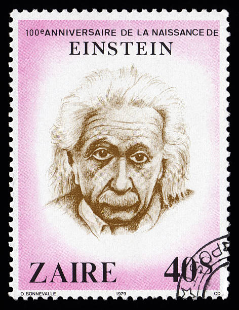 Albert Einstein Zaire postage stamp London, UK – February 5, 2011: Zaire postage stamp of 1979 commemorating the 100th anniversary of the birth of  Albert Einstein e=mc2 stock pictures, royalty-free photos & images