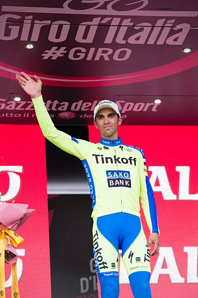 Alberto Contador team saxo tinkoff stock photo