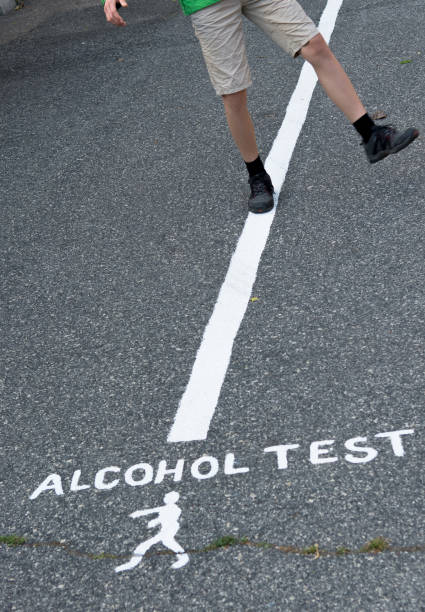 alcohol test on street stock photo