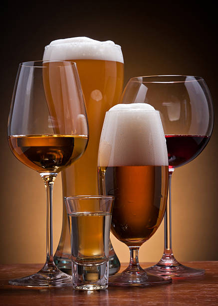 alcoholic drinks still life with different alcoholic drinks beer alcohol stock pictures, royalty-free photos & images
