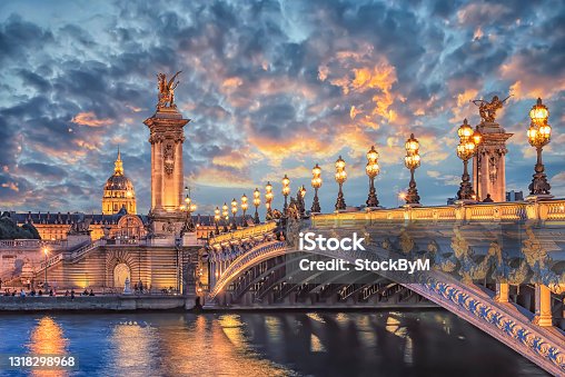 istock Alexandre III bridge in Paris at sunset 1318298968