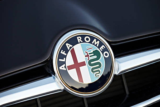 Alfa Romeo badge stock photo