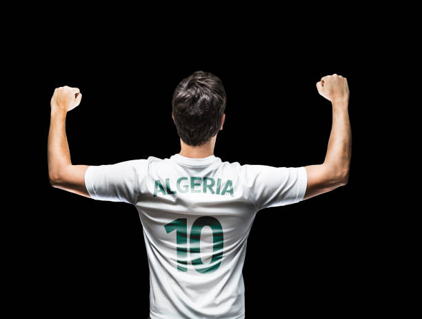 Algerian fan celebrating Sport Collection algeria sport stock pictures, royalty-free photos & images