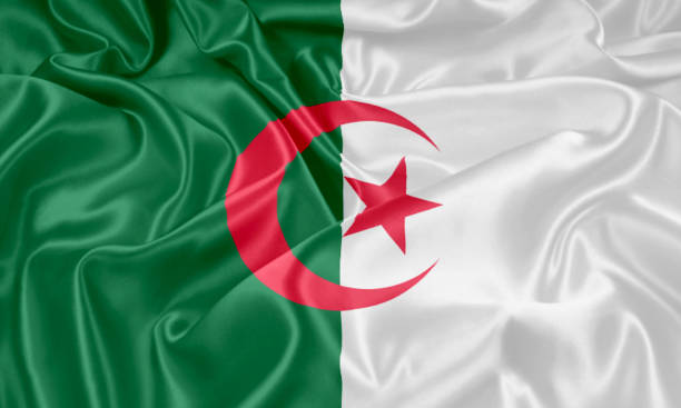 алжирский флаг фон - mitrovic стоковые фото и изображения