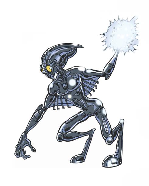 Alien extra-terrestrial comic book illustrated character stock photo