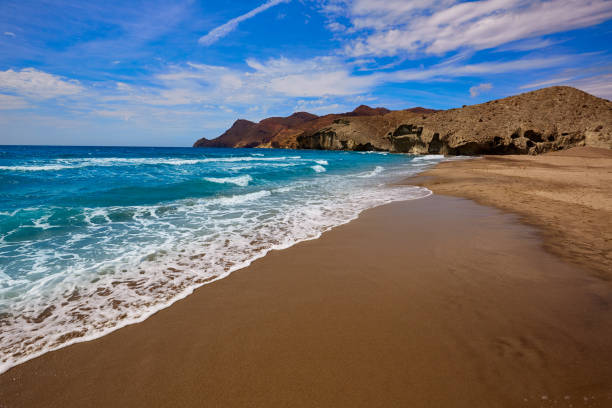Almeria Playa del Monsul beach at Cabo de Gata stock photo