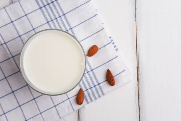 Almond milk. stock photo