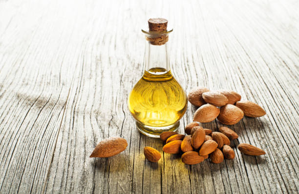 Almond oil stock photo