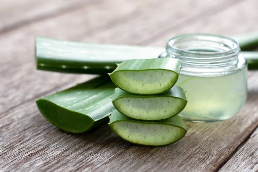 Aloe Vera And Aloe Gel Face Mask Stock Photo - Download Image Now - iStock