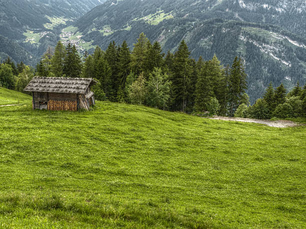 Alpine hut in HDR Alpine hut in HDR osttirol stock pictures, royalty-free photos & images