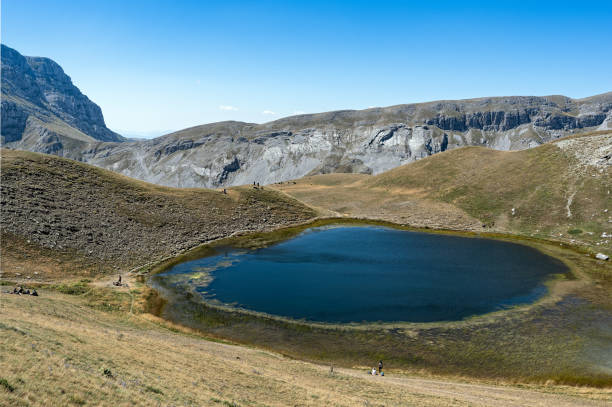 Alpine lake in Greece stock photo