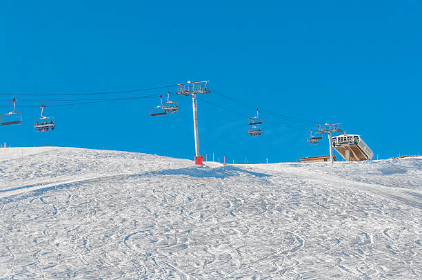 alpine ski lift - rosières stockfoto's en -beelden