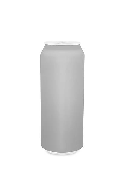 aluminum cans with blank copy space on white background. stock photo