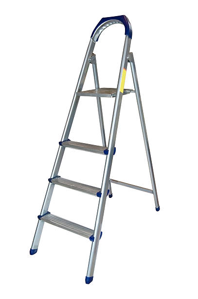 Aluminum ladder. stock photo