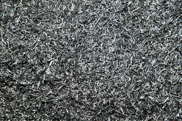 Aluminum Shavings Background stock photo