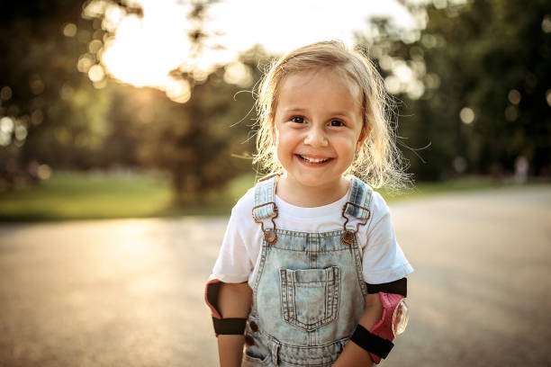 I am happy in nature Portrait of smiled girl kids stock pictures, royalty-free photos & images