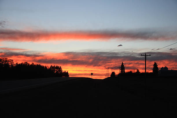Amazing Country Sunset stock photo