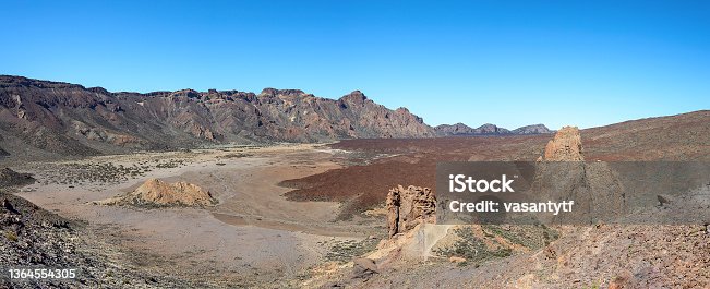 istock Amazing panoramic view of  valle Ucanca in National Park Teide in  Tenerife, Canary Islands , Spain . Its must-see of everyone who visits Tenerife. Beautiful unearthly landscape background. 1364554305