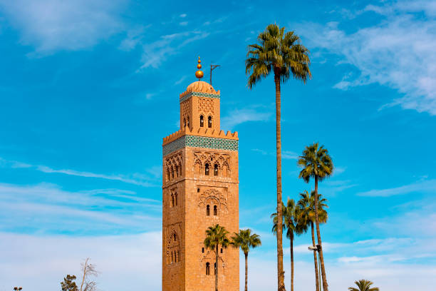 Amazing view of Koutoubia Mosque in Marrakech in Morocco Amazing view of Koutoubia Mosque in Marrakech in Morocco koutoubia mosque stock pictures, royalty-free photos & images
