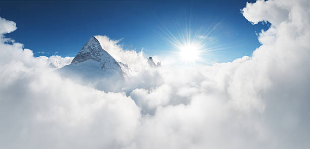 amazing view to sky above clouds stock photo