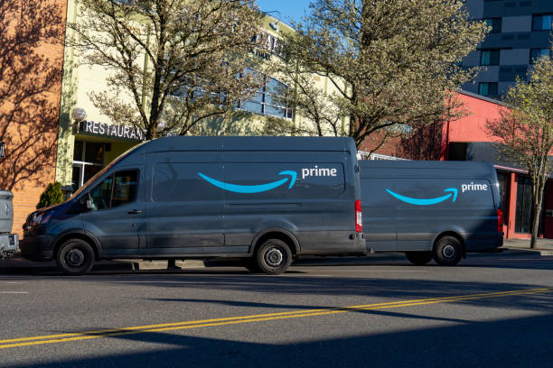 Amazon Fufillment Delivery Truck stock photo