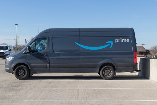 Beavercreek - Circa November 2021: Amazon Prime delivery van. Amazon.com is getting In the delivery business With Prime branded vans.