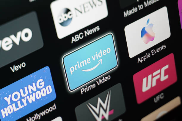 Amazon Prime Video app on Apple TV 3rd generation stock photo