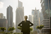 istock Ambitious businesswoman standing confident and strong in the city. 1314637035