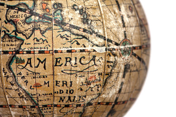 america world, cut out on white background stock photo