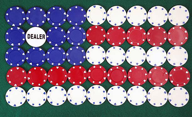 American  dealer chip stock photo