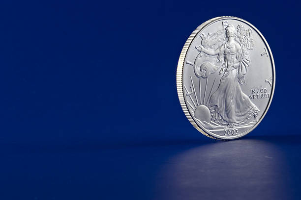 American Eagle 2003 Silver Dollar Coin Profile Obverse (Head) Side stock photo