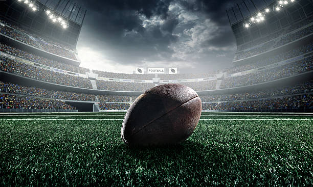 American football ball stock photo
