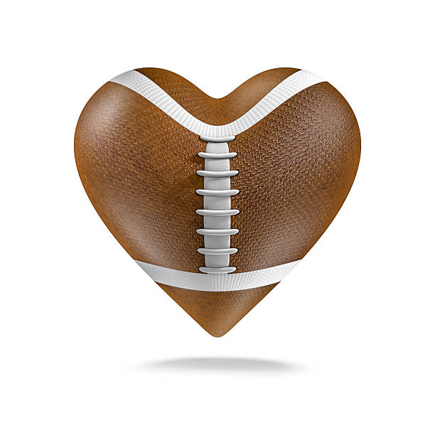 American football heart stock photo