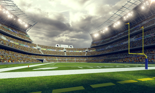 American Football Stadium 3d Render Stock Photo - Download Image Now