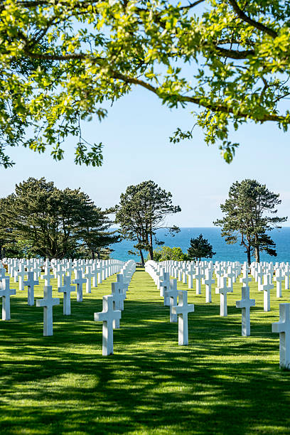 american graves at normandy - colleville-sur-mer, france - colleville 個照片及圖片檔