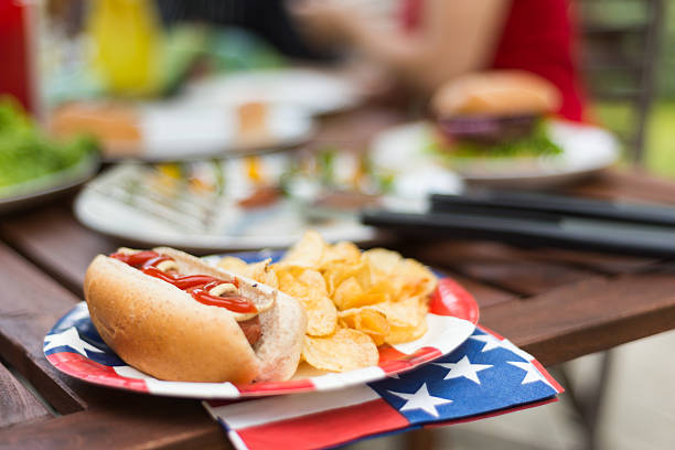 American Hot Dog stock photo