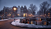 istock Amsterdam in snow 1312285392